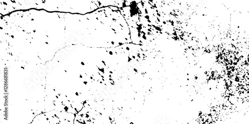 Distressed black texture. Dark grainy texture on white background. Dust overlay textured. Grain noise particles. Rusted white effect. Grunge design elements. Vector illustration, EPS 10.