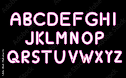 3d neon alphabet pink vector
Vector volumetric neon alphabet, English letters