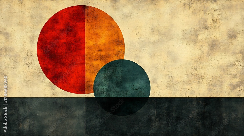 Abstract Circles Reflecting Warm Soft Light. AI Generated Abstract Circles Reflecting Warm Soft Light. AI Generated