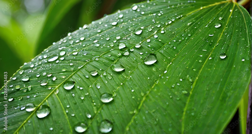 green leaf with water drops green leaf with water drops