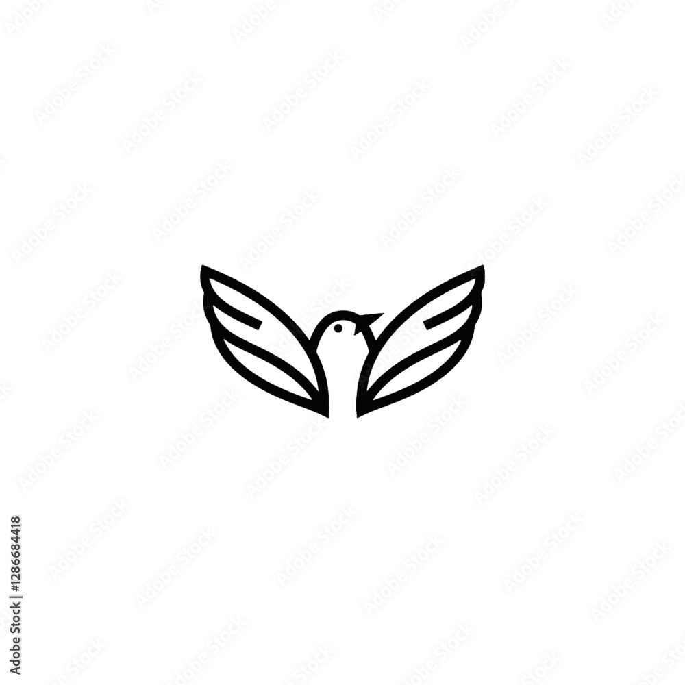 Minimalist Bird Icon Symbolizing Freedom and Elegance in Simple Design Minimalist Bird Icon Symbolizing Freedom and Elegance in Simple Design