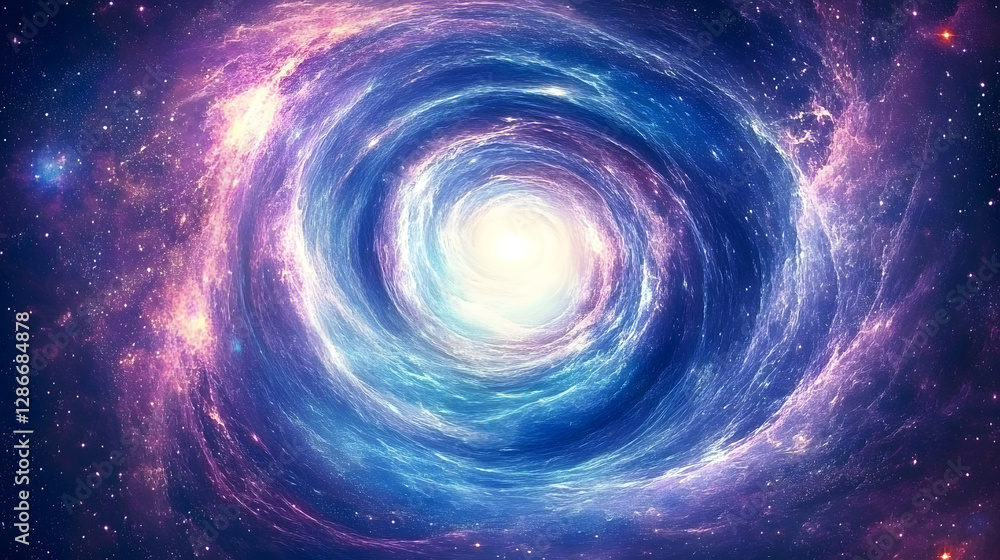 Spiral galaxy with stars in the background creating a cosmic abstraction of space in deep universe Spiral galaxy with stars in the background creating a cosmic abstraction of space in deep universe
