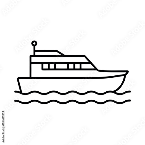 Water Taxi Sketch Outline Vector for Creative Designs