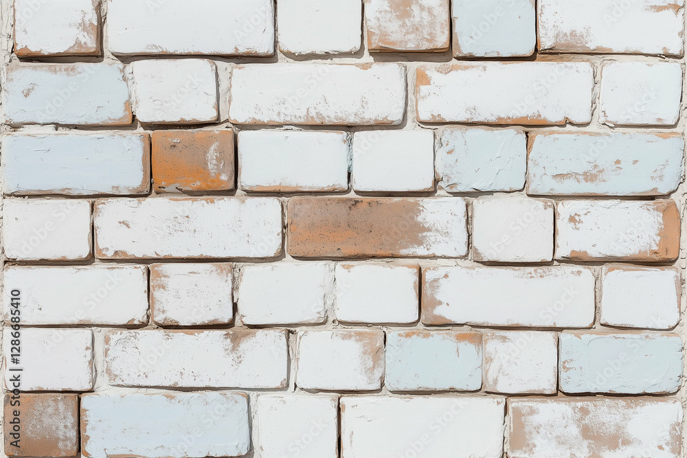 Brick Wall Texture with White and Brown Bricks. Close-up of a brick wall featuring a mix of white and brown bricks creating a textured surface Brick Wall Texture with White and Brown Bricks. Close-up of a brick wall featuring a mix of white and brown bricks creating a textured surface