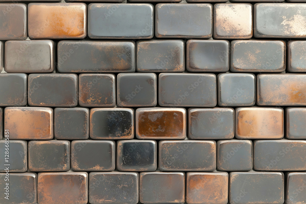 Bricks textured wall background. Brick pattern with gray and brown colors. Wall of bricks with rectangular shapes Bricks textured wall background. Brick pattern with gray and brown colors. Wall of bricks with rectangular shapes