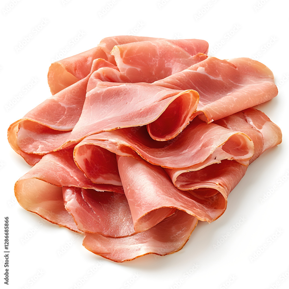 Freshly Sliced Ham Ready for Culinary Creations Freshly Sliced Ham Ready for Culinary Creations