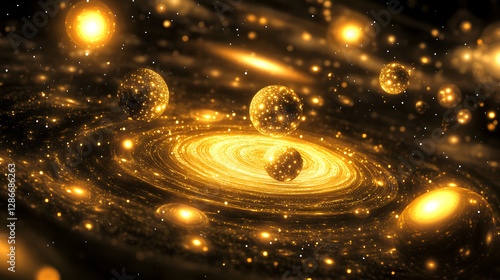 Wallpaper Mural Spiral galaxy with stars and black hole in a cosmic space abstraction Torontodigital.ca