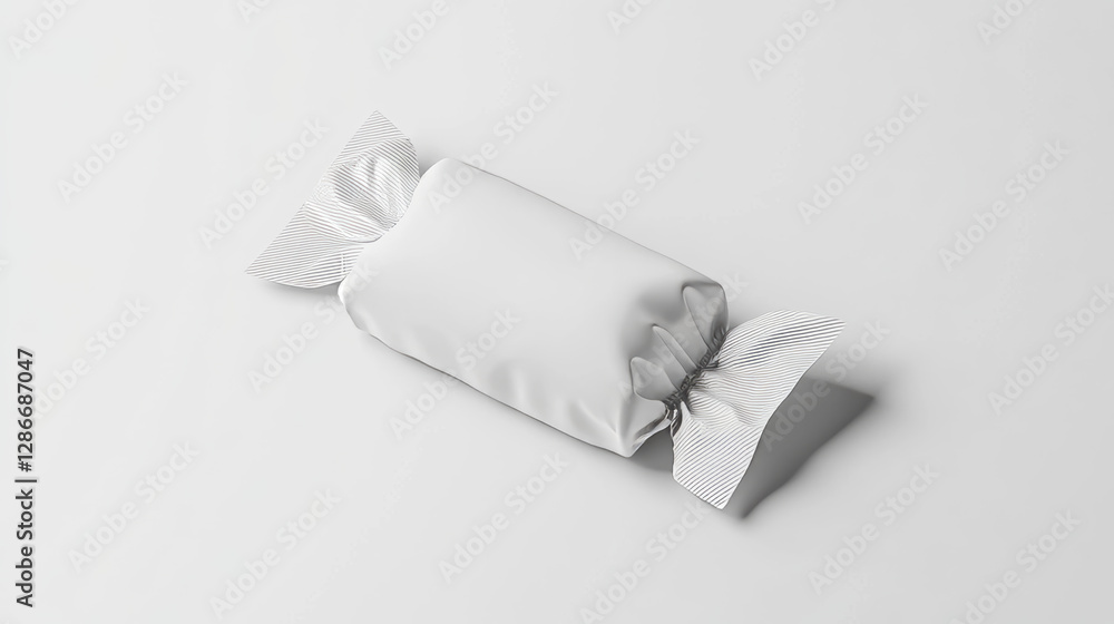 3d sweet chocolate candy wrapper package mockup. Blank white realistic twist pack wrap for bar, bonbon, biscuit or caramel confectionery merchandise design set. Foil paper sugar snack bag illustration 3d sweet chocolate candy wrapper package mockup. Blank white realistic twist pack wrap for bar, bonbon, biscuit or caramel confectionery merchandise design set. Foil paper sugar snack bag illustration