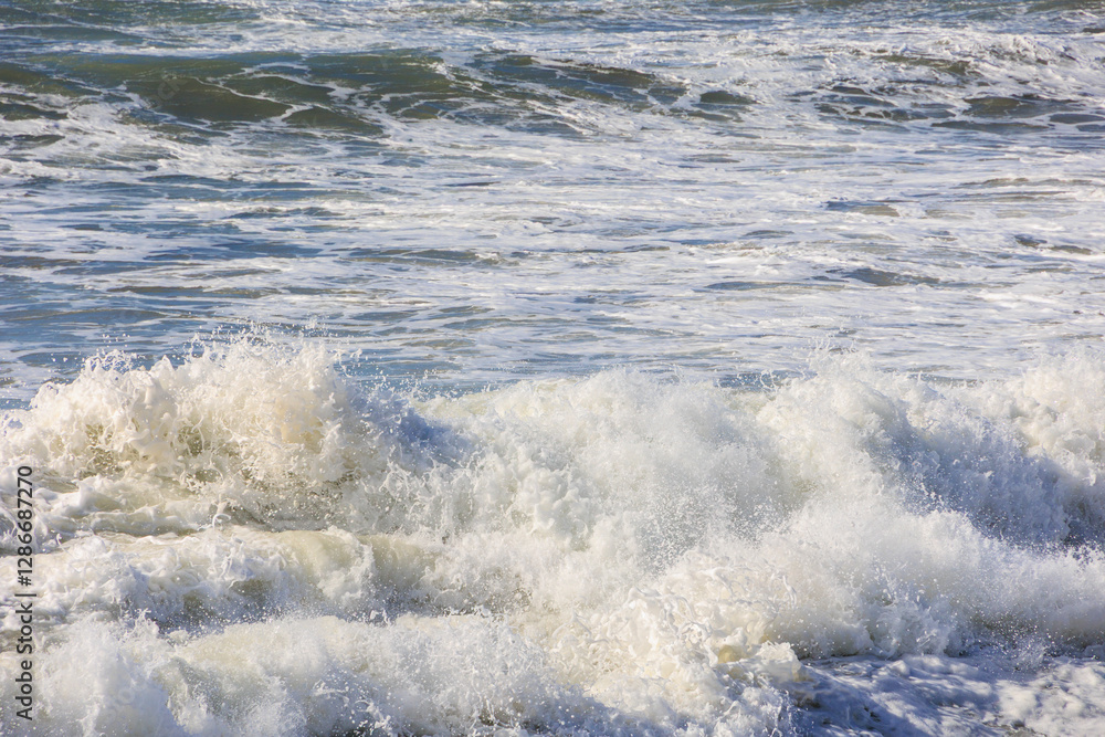Powerful Waves Crashing on the Coast, Paphos, Cyprus, 24.11.2024.. Powerful Waves Crashing on the Coast, Paphos, Cyprus, 24.11.2024..
