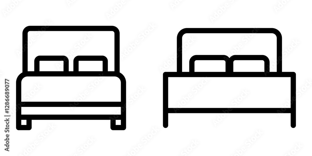 Cozy Bed Icon Set – Vector Design for Sleep and Furniture Symbols Cozy Bed Icon Set – Vector Design for Sleep and Furniture Symbols