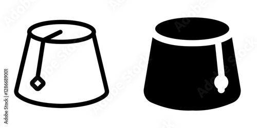 Classic Arabic Fez Hat Icon Set – Vector Design for Traditional and Cultural Themes
