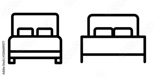 Cozy Bed Icon Set – Vector Design for Sleep and Furniture Symbols