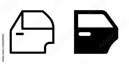 Sleek Car Door Icon Set – Vector Design for Automotive Symbols