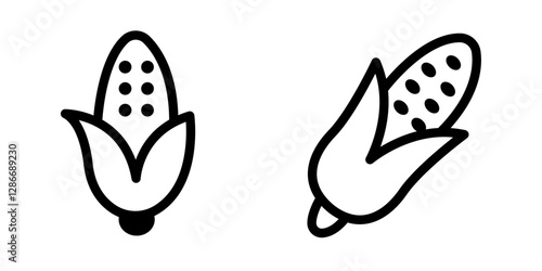 Fresh Corn Icon Design – Vector Symbol Set