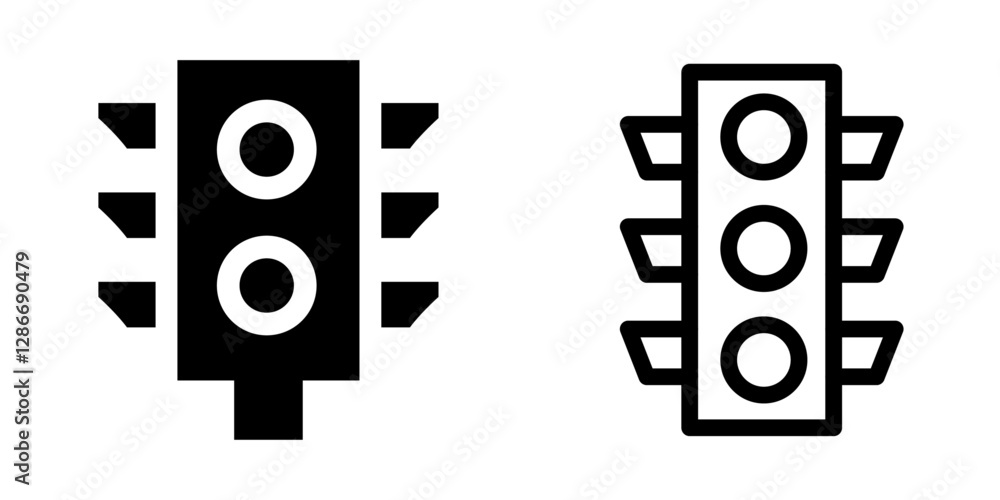 Modern Traffic Lights Icon Design – Vector Symbol Set Modern Traffic Lights Icon Design – Vector Symbol Set