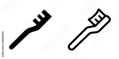 Clean Toothbrush Icon Design – Vector Symbol Set