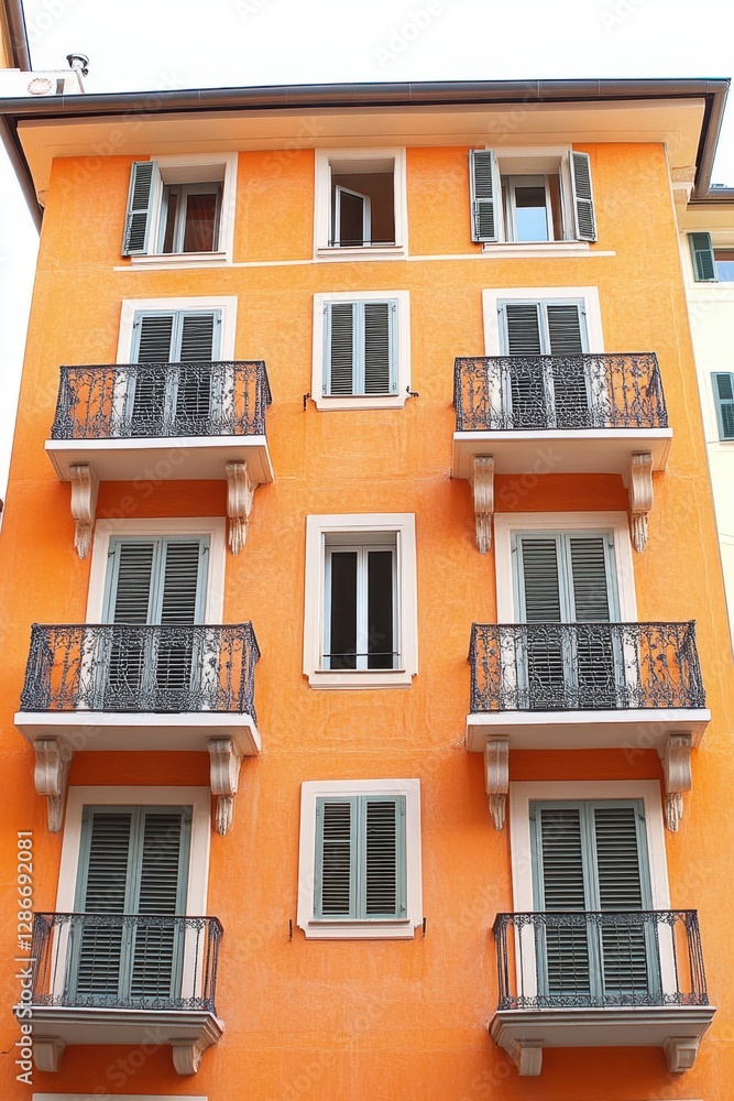Modern apartment building featuring multiple balconies on the second floor, showcasing contemporary architecture and urban living spaces. Modern apartment building featuring multiple balconies on the second floor, showcasing contemporary architecture and urban living spaces.