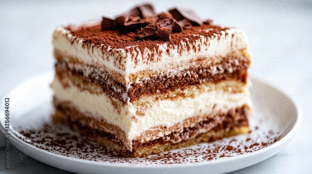 This delectable tiramisu dessert features layers of coffee-soaked cake and creamy mascarpone, finished with a rich cocoa powder topping for an exquisite taste experience. This delectable tiramisu dessert features layers of coffee-soaked cake and creamy mascarpone, finished with a rich cocoa powder topping for an exquisite taste experience.