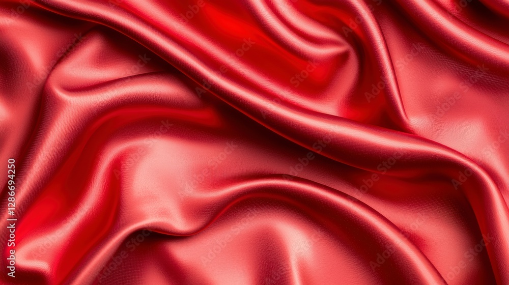 Opulent red silk fabric flowing gracefully with a glossy finish and deep color that evokes a sense of elegance Opulent red silk fabric flowing gracefully with a glossy finish and deep color that evokes a sense of elegance