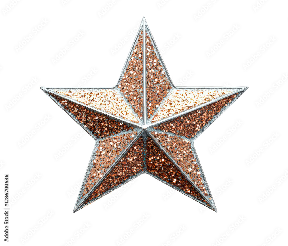 Silver metallic star isolated on transparent background Silver metallic star isolated on transparent background