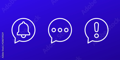 notification, alert line icons for apps