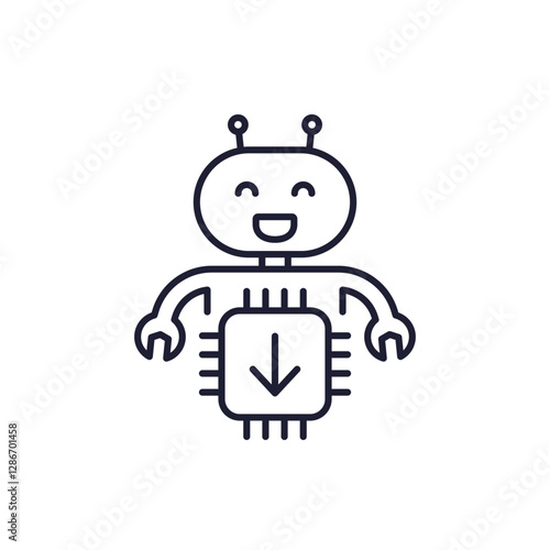 robot firmware update line icon