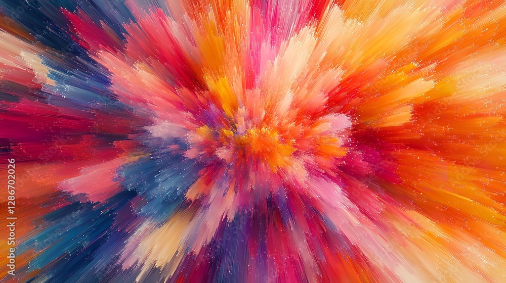 custom made wallpaper toronto digitalAbstract Colorful Burst Explosion Vibrant Dynamic Energy Paint Strokes Artistic Design Background Texture Image red pink