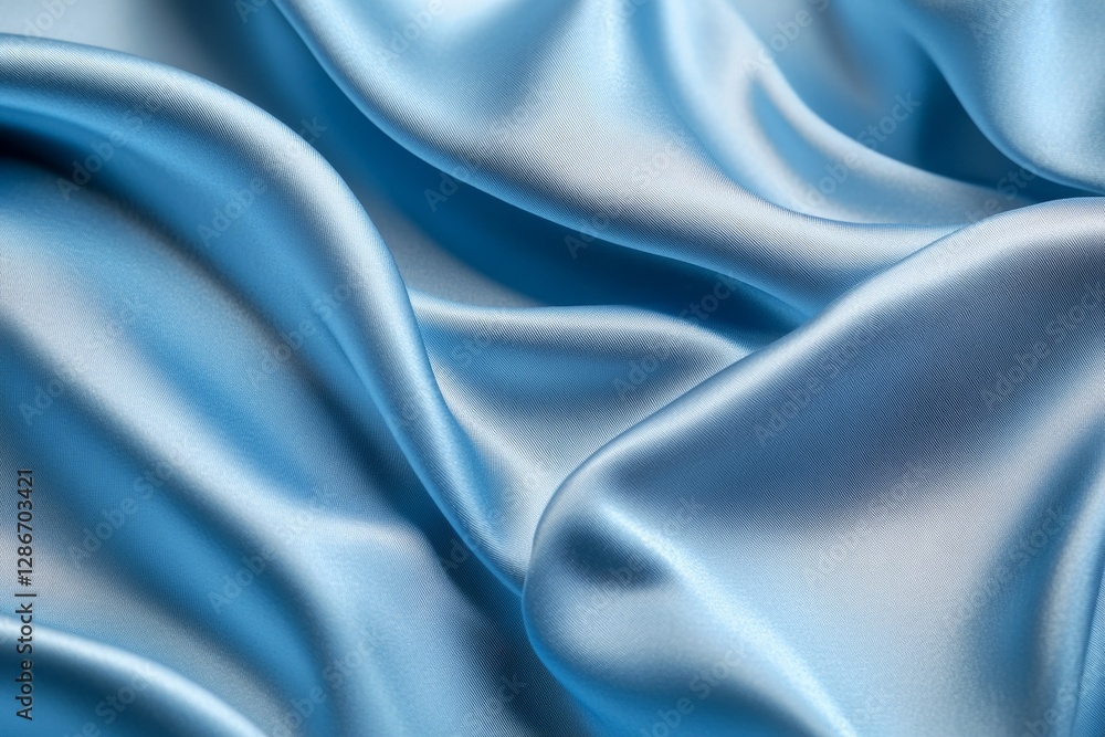 Obraz premium Smooth Light Blue Silk Fabric Drape
