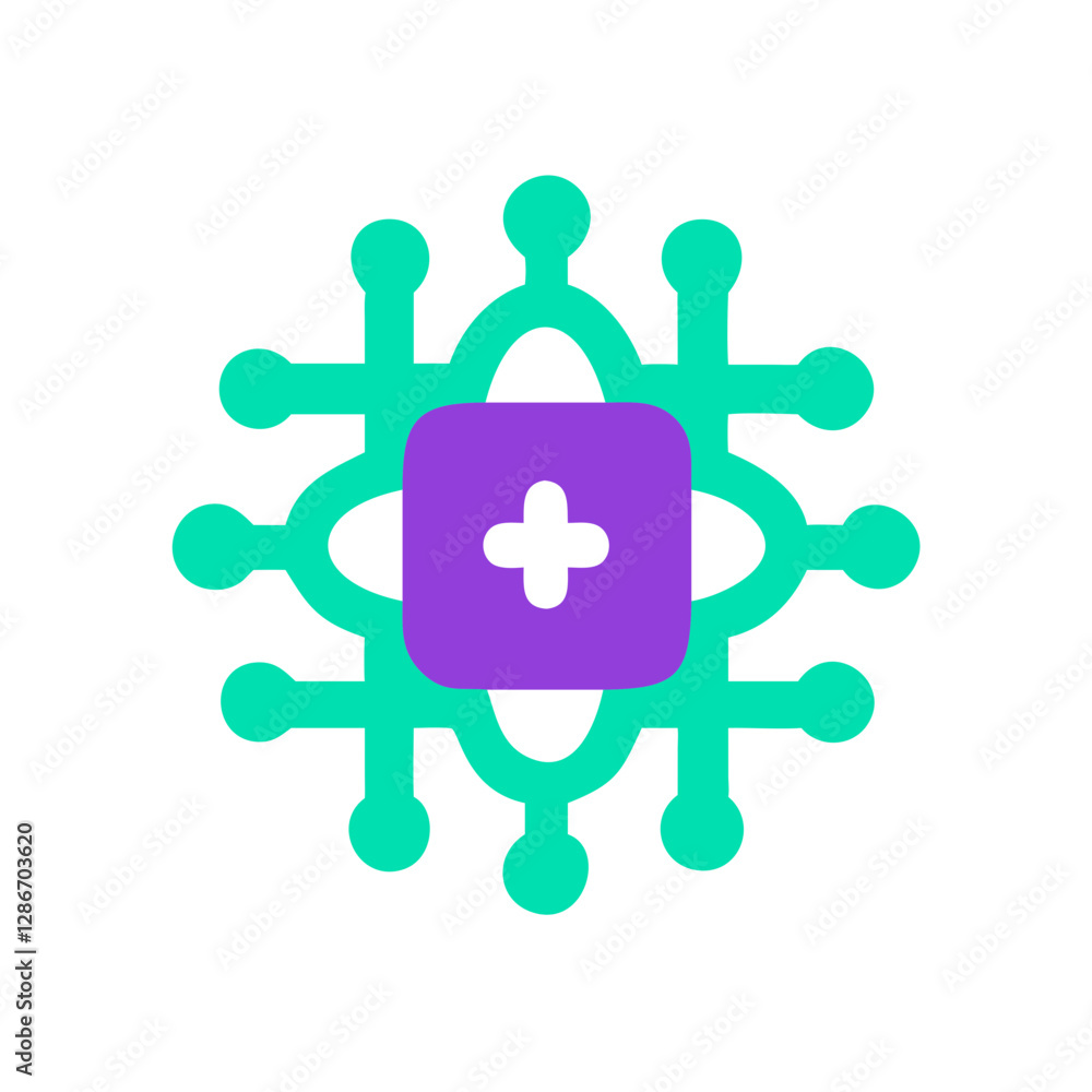 Obraz premium Colorful abstract symbol representing connectivity and health, digital design