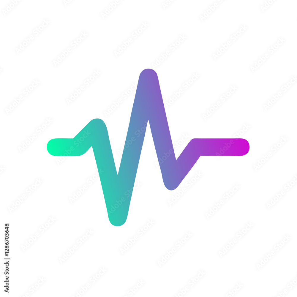 Abstract heartbeat waveform illustration, digital art, modern health concept