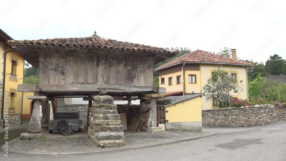 Typical Asturian granary in a neighborhood of Cangas de Onis in Asturias, Spain - 345
Typical Asturian granary in a neighborhood of Cangas de Onis in Asturias, Spain - 345