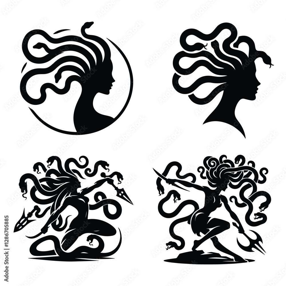 Fototapeta premium Medusa’s Wrath: The Power of Myth and Art