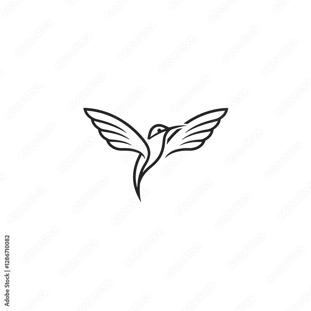 Fototapeta premium Hummingbird Vector Logo Design