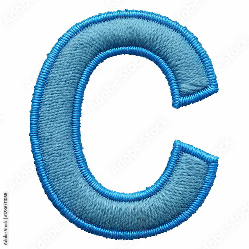 A beautifully crafted blue embroidery design of the letter