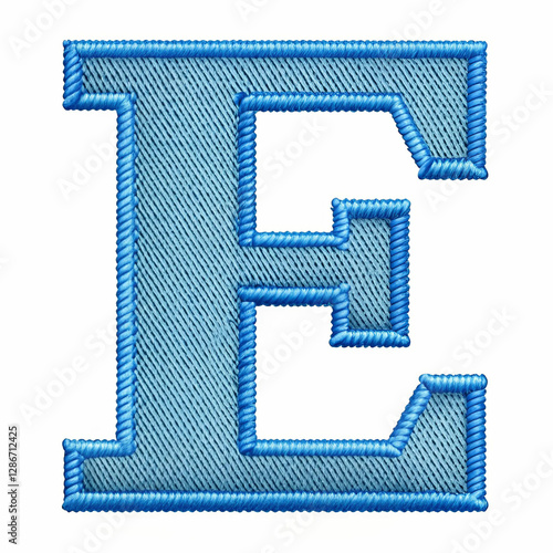 A beautifully crafted blue embroidery design of the letter