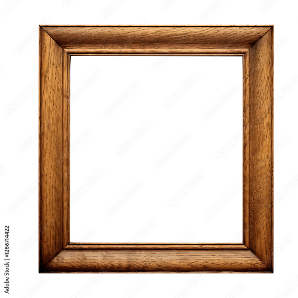 Classic Wooden Picture Frame Square isolated on transparent background Classic Wooden Picture Frame Square isolated on transparent background