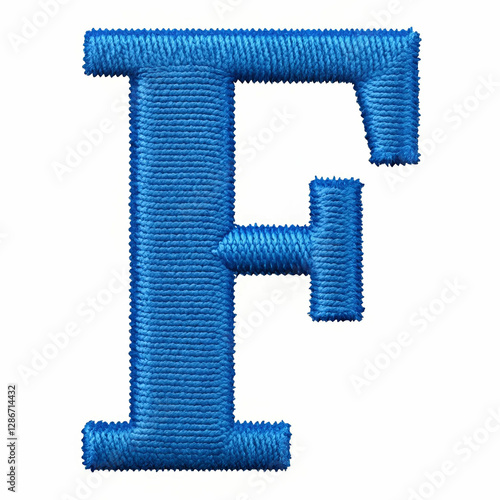 A beautifully crafted blue embroidery design of the letter