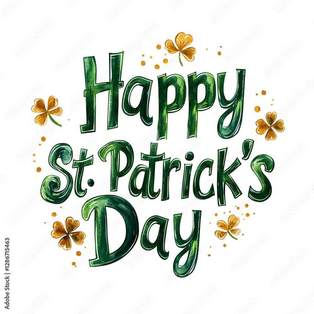 Naklejka premium St. Patrick's Day greeting card. Handwritten calligraphy lettering with the inscription 