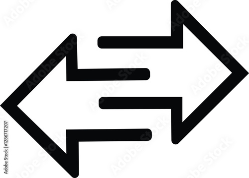 Two opposite arrows exchange vector icon vector