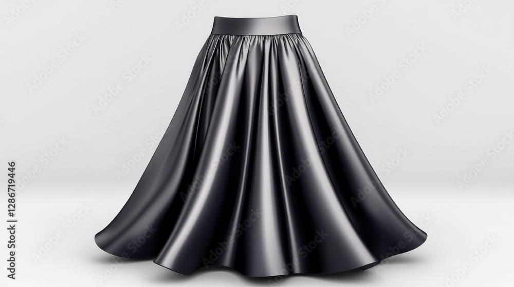 Elegant formal evening skirt with delicate draping on a clean white background Elegant formal evening skirt with delicate draping on a clean white background