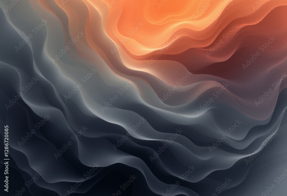 Obraz premium Abstract Wavy Design with a Smooth Gradient Transition