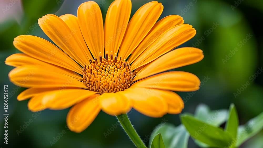 Captivating Close-Up of a Vibrant Orange Calendula Flower in Natural Light Captivating Close-Up of a Vibrant Orange Calendula Flower in Natural Light