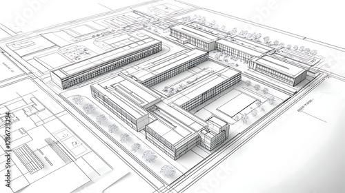 Wallpaper Mural Detailed building plan for modern architectural construction design high resolution picture Torontodigital.ca