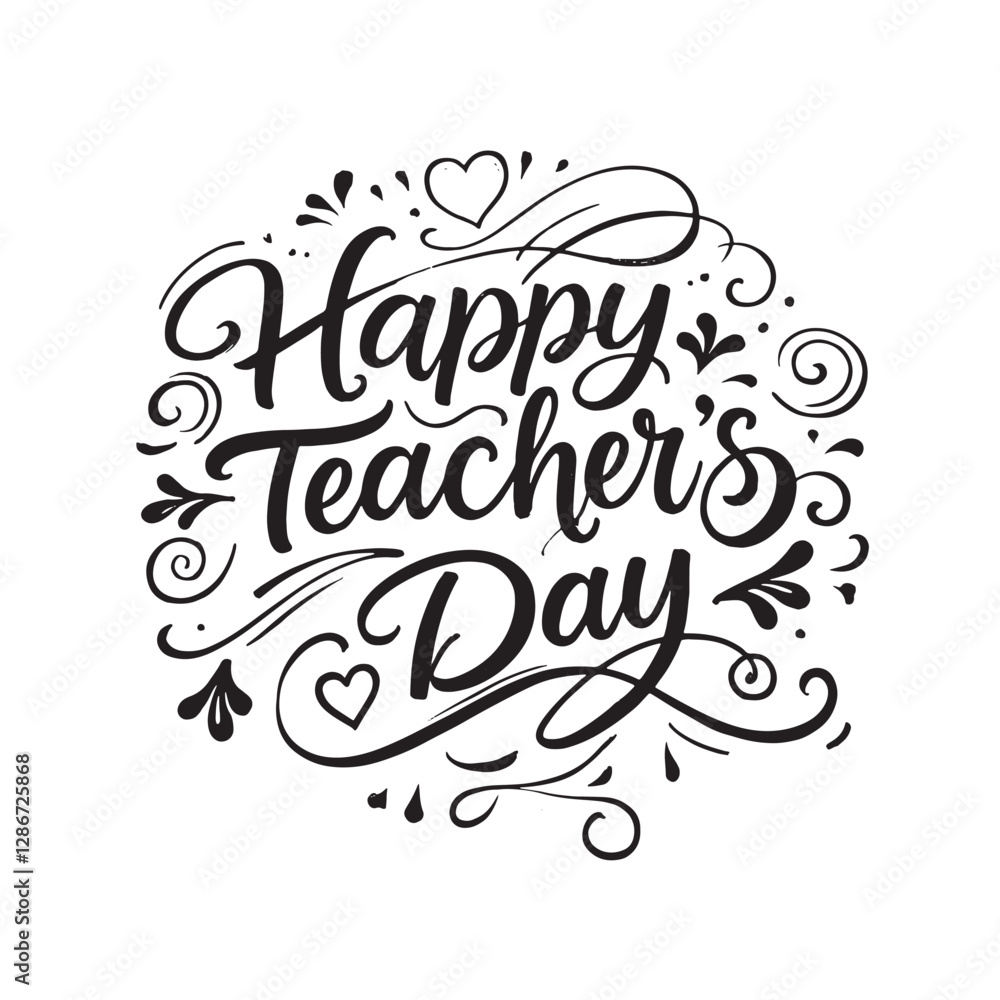 Obraz premium Happy Teacher's Day Elegant Lettering