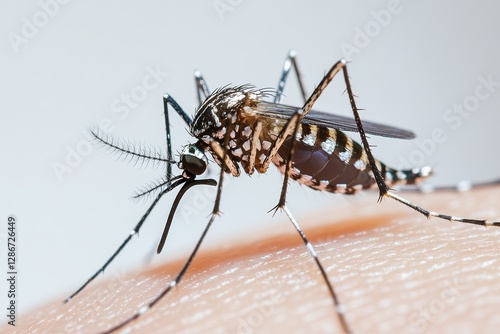 Wallpaper Mural Close-up of a Mosquito Feeding on Human Skin Torontodigital.ca