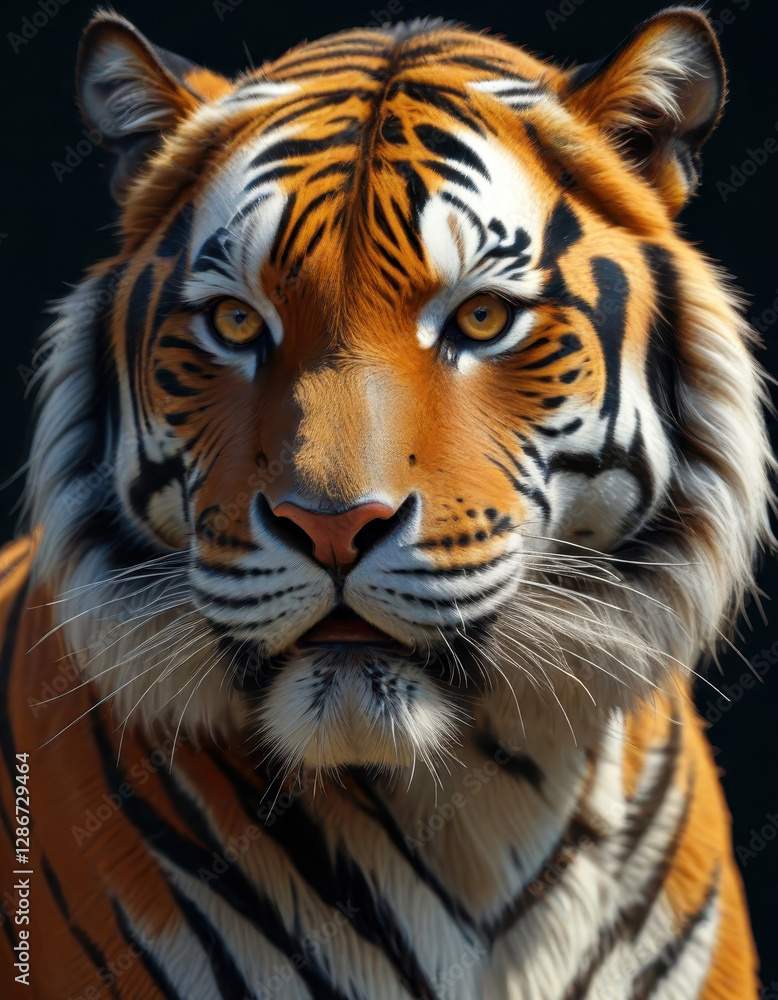 Majestic tiger portrait with intense gaze capturing the wild beauty and strength of the jungle predator Majestic tiger portrait with intense gaze capturing the wild beauty and strength of the jungle predator