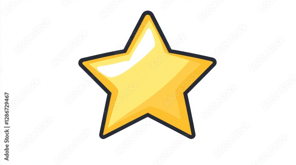 A bright yellow star icon with a glossy finish and a bold black outline, symbolizing achievement and excellence. A bright yellow star icon with a glossy finish and a bold black outline, symbolizing achievement and excellence.