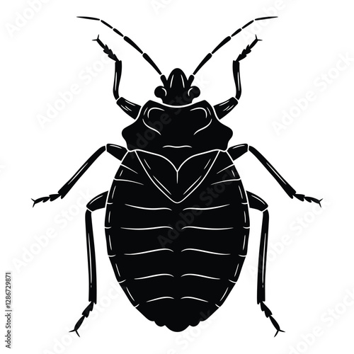 Bed bug silhouette vector.