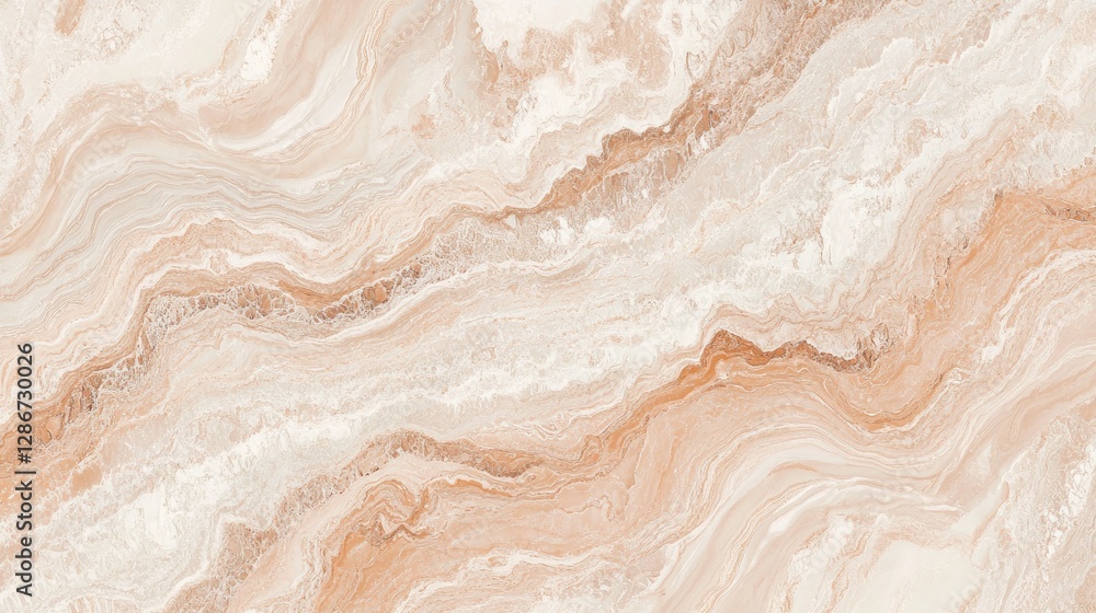 Obraz premium Romantic pink marble with swirls of white and peach undertones