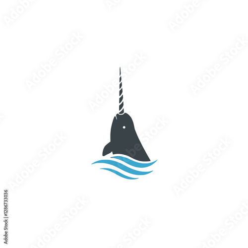 Narwhal Vector Logo Design